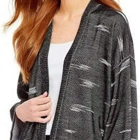 NWT Eileen Fisher Black Sleek Tencel Kimono Cardigan